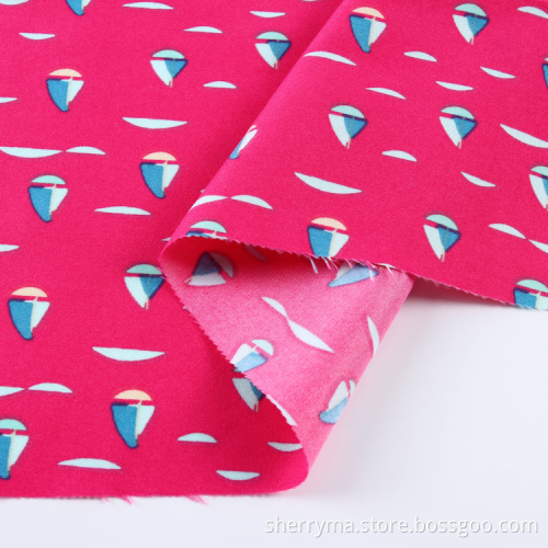 The twill printed microfiber polyester peach skin fabric